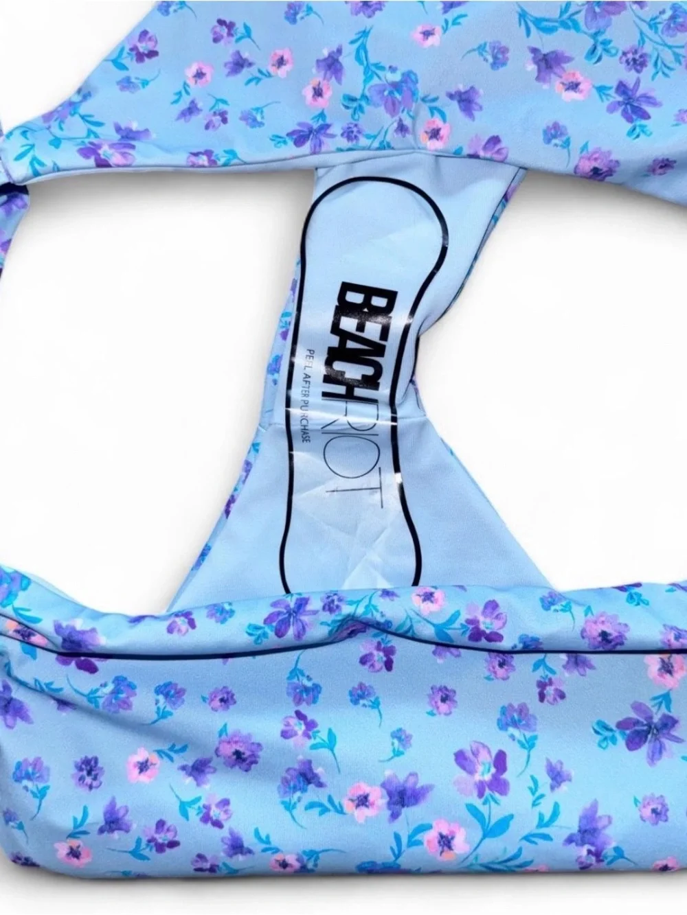Beach Riot blue floral bikini bottom